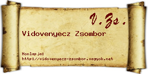 Vidovenyecz Zsombor névjegykártya