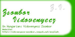 zsombor vidovenyecz business card